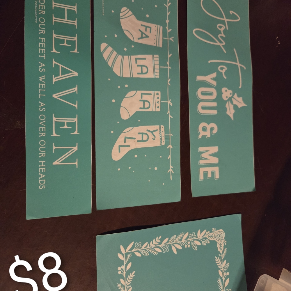 Festive Wall Art Set - Teal and White